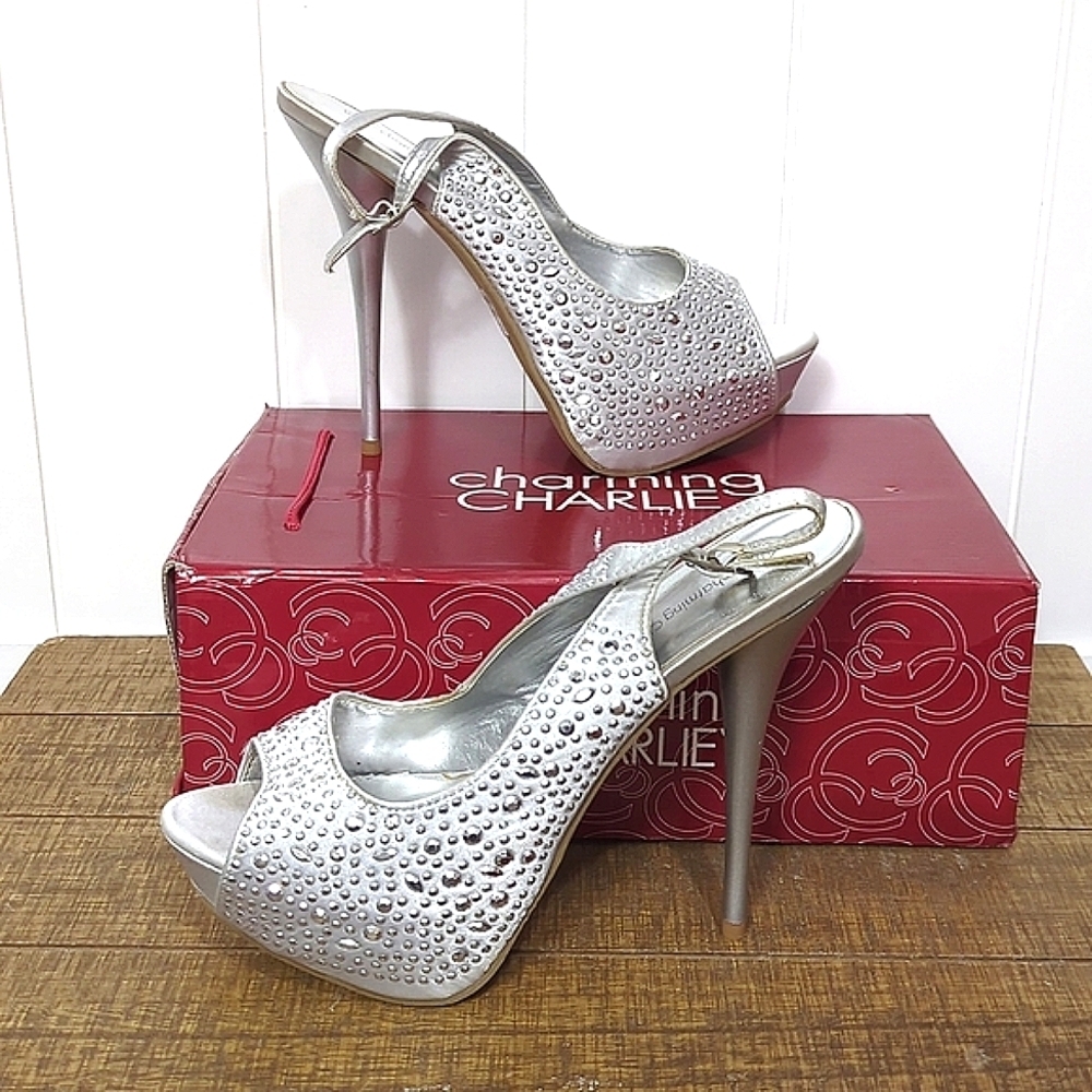 🌟NWT Charming Charlie Rhinestones High Heels Prom Wedding